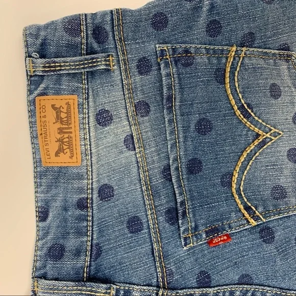 Levi’s Shorty Short Polka‎ Dot Denim Jean Shorts - Picture 7 of 8